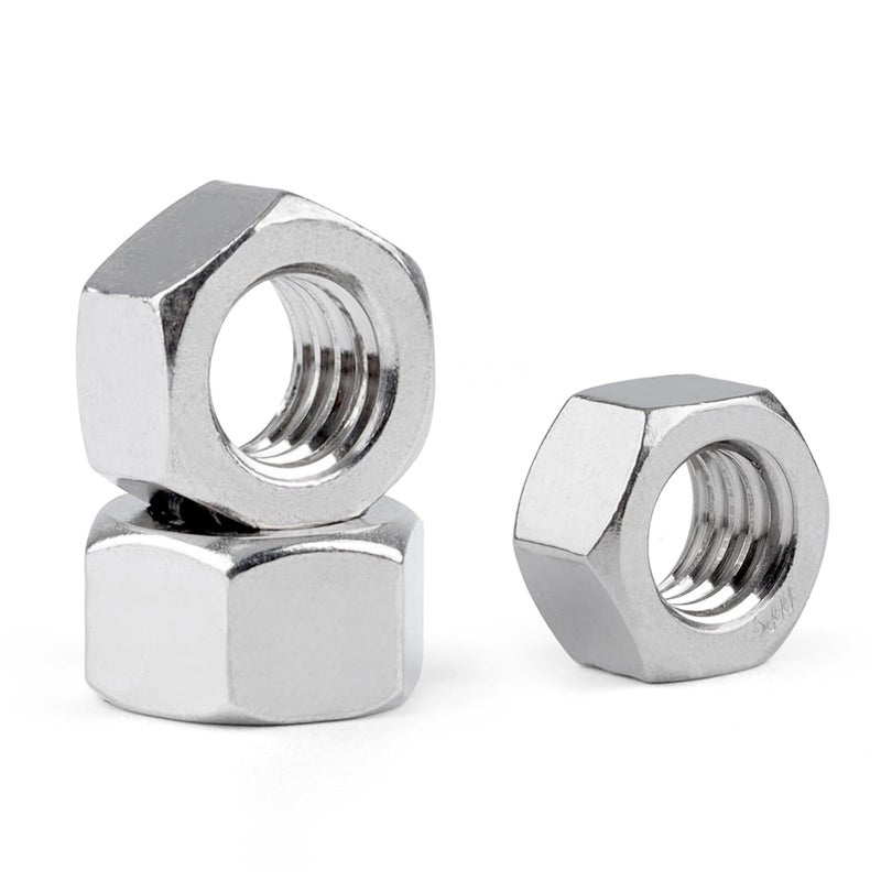 Vmuter Hex Nuts, 100 Pack 1/4“-20 304 (A2-70) Stainless Steel Hardware Nuts,Standard Inch Coarse Thread Nuts - Image 1